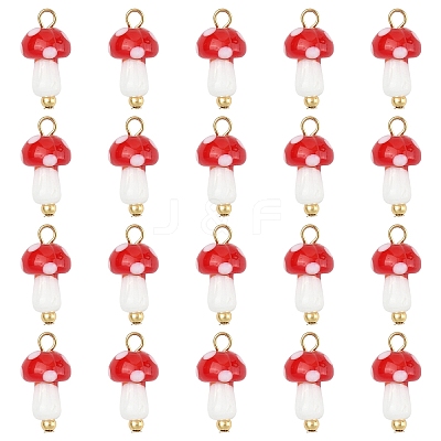 20Pcs Handmade Lampwork Pendants PALLOY-YW00077-1