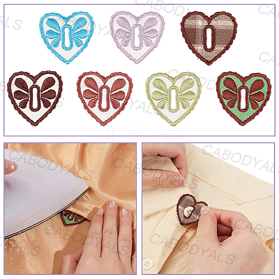 14Pcs 2 Bags Heart Polyester Embroidery Sew On Patches PATC-CY0001-74-1