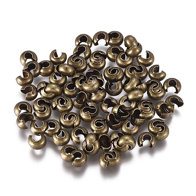 Iron Crimp Beads Covers KK-CJC0001-06A-AB-1