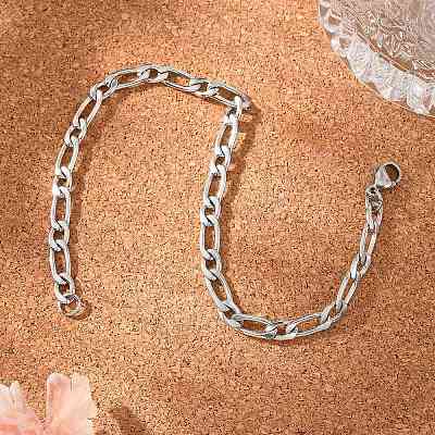 Tarnish Resistant 304 Stainless Steel Figaro Chain Bracelets BJEW-I274-03S-1