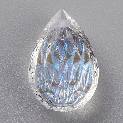 Embossed Glass Rhinestone Pendants GLAA-J101-05A-001MO-1