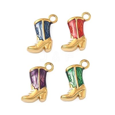 304 Stainless Steel Enamel Pendants STAS-I346-45G-03-1