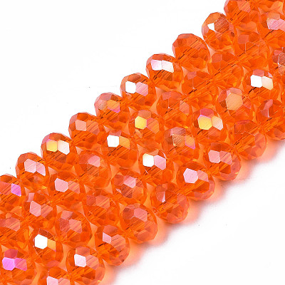 Electroplate Glass Beads Strands X-EGLA-A034-T8mm-B22-1