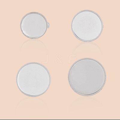 40Pcs 4 Styles 304 Stainless Steel Brooch Cabochon Settings STAS-BBC0007-28-1
