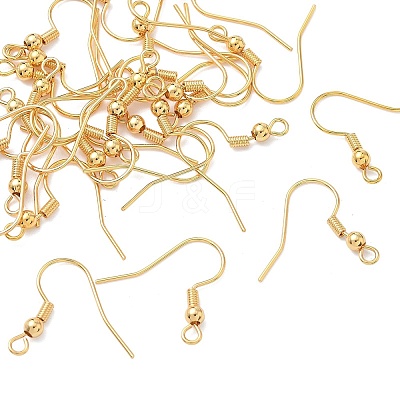 SHEGRACE Brass French Hooks with Coil and Ball XGR0001G-01G-1
