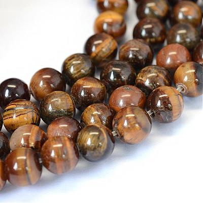 Grade AB Natural Tiger Eye Round Bead Strands G-E334-6mm-17-1