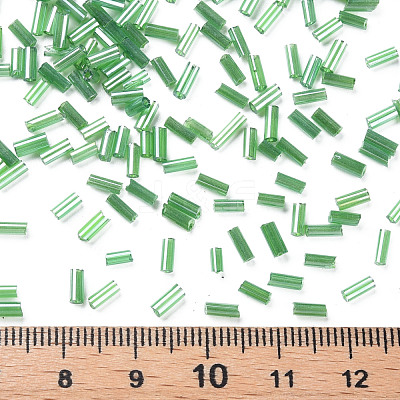 Transparent Colours Luster Glass Bugle Beads SEED-N005-001-A07-1