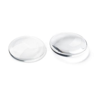 Transparent Glass Cabochons GGLA-R026-35mm-1