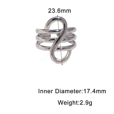 Line 304 Stainless Steel Cuff Open Rings WGE83BC-02-1
