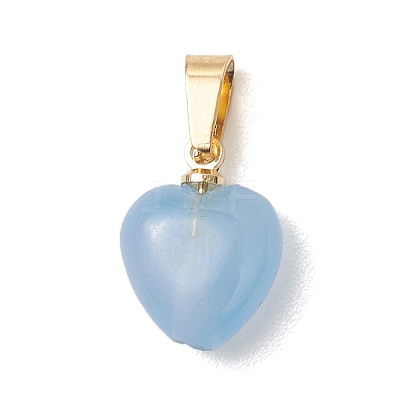 Natural Howlite & Black Onyx(Dyed & Heated) & Aquamarine & Quartz Crystal Heart Charms PALLOY-JF05059-1