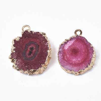 Natural Druzy Agate Pendants G-N325-04D-1