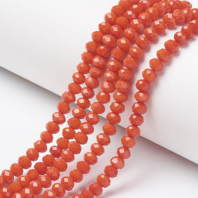 Opaque Solid Color Glass Beads Strands X1-EGLA-A034-P4mm-D03-1