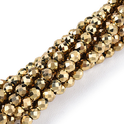 Electroplate Glass Beads Strands EGLA-T027-01G-1