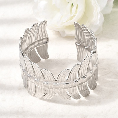 40MM 304 Stainless Steel Leaf Wide Cuff Bangles for Women SA-CBAB767-31P-1