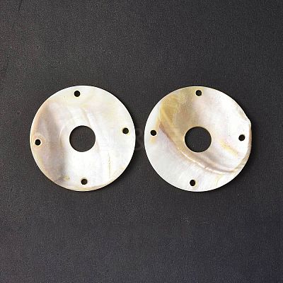 Natural Freshwater Shell Connector Charms SHEL-C003-09-1