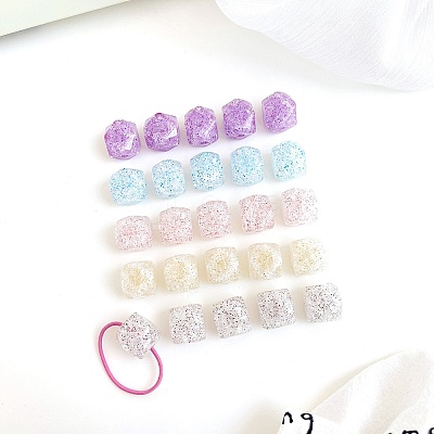Transparent Crackle Acrylic European Beads TACR-F008-07-1