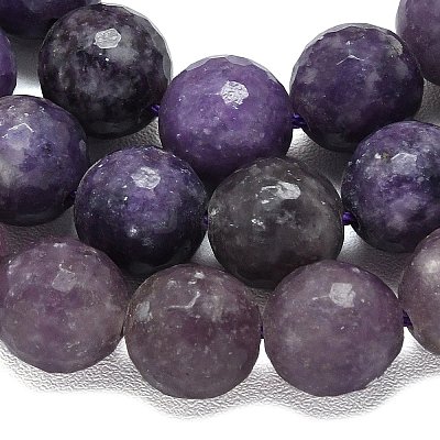 Natural Lepidolite/Purple Mica Beads Strands G-B165-A11-10mm-1