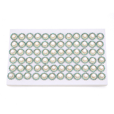 Flower Brass Natural Pearl Stud Earrings PEAR-N020-05Y-1