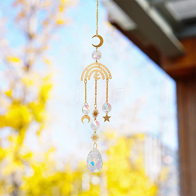 1Pc Faceted Glass Sun Catcher Pendant Decorations AJEW-TA0003-19-1