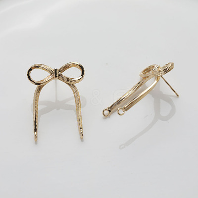 Brass Stud Earring Finding LS-KK-U061-14B-G-1