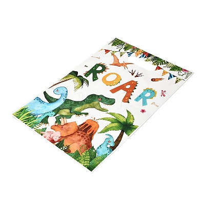 50Pcs 2 Styles Dinosaur Printed Plastic Gift Storage Tote Bags PL-CBAAD12-05-1