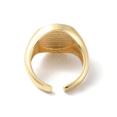 Evil Eye Rack Plating Brass Enamel Cuff Ring for Women RJEW-F143-05G-02-1