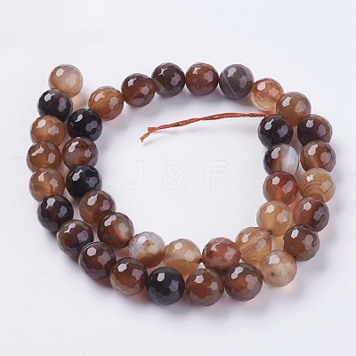 Natural Striped Agate/Banded Agate Beads Strands X-G-G581-10mm-11-1