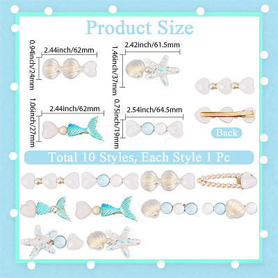 2 Bags 2 Styles Resin & Alloy Alligator Hair Clips AJEW-CY0001-39B-1
