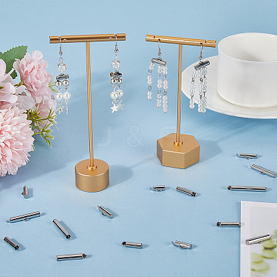 96Pcs 6 Size 304 Stainless Steel Slide On End Clasp Tubes STAS-SC0007-72-1