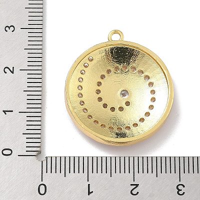 Rack Plating Brass Micro Pave Clear Cubic Zirconia with Enamel Charms KK-G515-18G-1