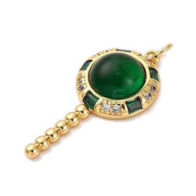 Brass Micro Pave Cubic Zirconia Pendants KK-U076-04G-02-1