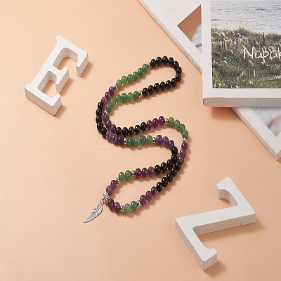 Alloy Wing Pendant Necklace NJEW-JN04256-1