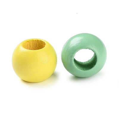 Printed Wood Beads X-WOOD-Z002-14-1
