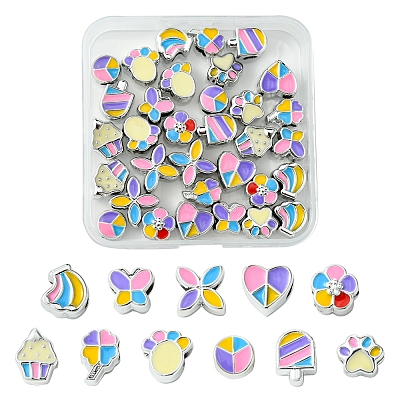 33Pcs 11 Styles CCB Plastic Large Hole Beads DIY-FS0006-72-1