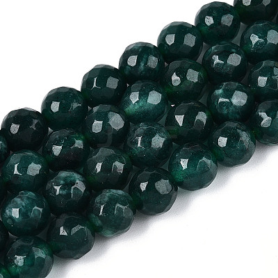 Dyed Natural White Jade Beads Strands G-T139-8mm-60-19-1