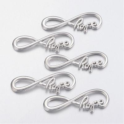Tibetan Style Alloy Infinity with Hope Links connectors TIBE-S230-P-FF-1