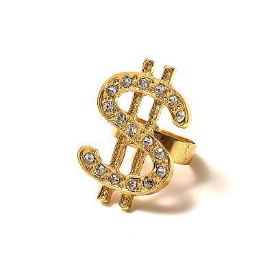 Adjustable Alloy Crystal Rhinestone Cuff Rings FS-WGDDBB9-01-1