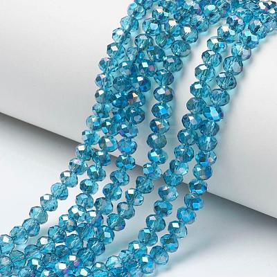 Electroplate Glass Beads Strands EGLA-A034-T8mm-I04-1