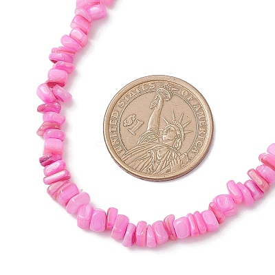 Dyed Natural Freshwater Shell Nuggets Beaded Necklaces NJEW-JN05580-01-1