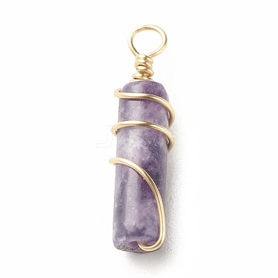 Natural Lepidolite Pendants PALLOY-JF01453-09-1