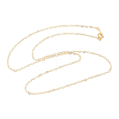 1/20 14K Gold Filled Heart Link Chain Necklaces for Women NJEW-Z068-03G-01-1