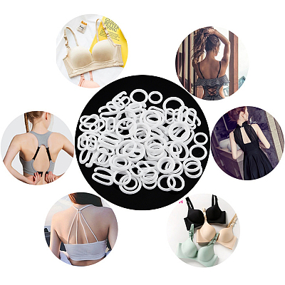270Pcs 9 Style Plastic Underwear Strap Adjustment Buckles AJEW-GF0005-72-1