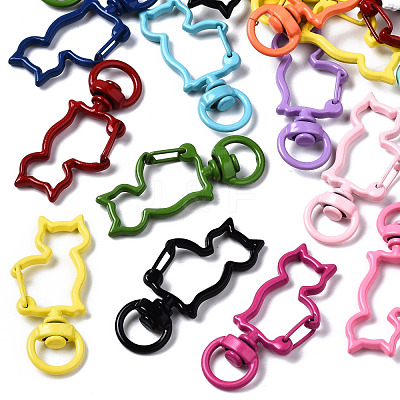 Spray Painted Eco-Friendly Alloy Swivel Snap Hooks Clasps X-PALLOY-T080-16-NR-1