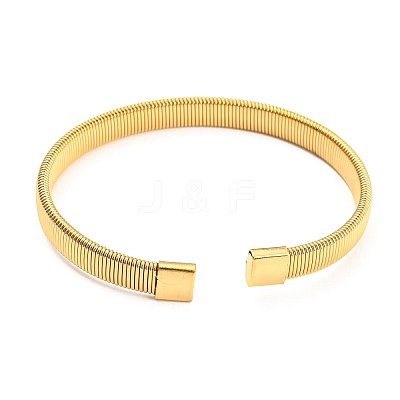 304 Stainless Steel Wire Mesh Cuff Bangles for Women BJEW-D022-01D-G-1