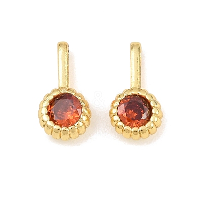 Brass Pave Cubic Zirconia Charms KK-K340-45G-1