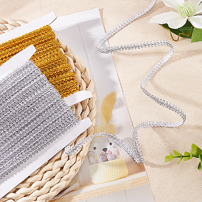 2 Cards 2 Colors Metallic Polyester Lace Trim OCOR-FG0001-39-1