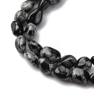 Natural Snowflake Obsidian Beads Strands G-K395-A04-01-1