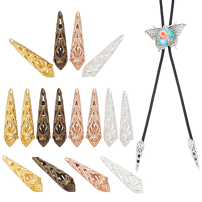 40Pcs 4 Colors Brass Bead Cone KK-NB0003-80-1
