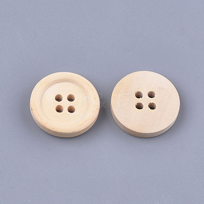 4-Hole Wooden Buttons WOOD-S055-08A-1