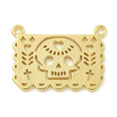 Halloween Theme Rack Plating Brass Pendants KK-Z067-18G-01-1